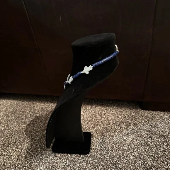 Hand Crafted Lapis Lazuli, Mother of Pearl & Sterling Silver Necklace - Picture 3 of 4